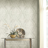 Wallpaper Charleston Damask Wallpaper // Cream