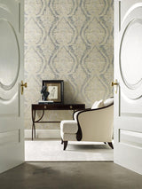 Wallpaper Charleston Damask Wallpaper // Silver