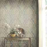 Wallpaper Charleston Damask Wallpaper // Silver