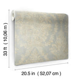 Wallpaper Charleston Damask Wallpaper // Silver