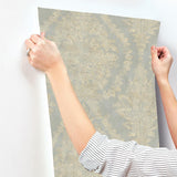 Wallpaper Charleston Damask Wallpaper // Silver