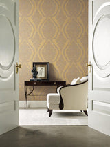 Wallpaper Charleston Damask Wallpaper // Yellow