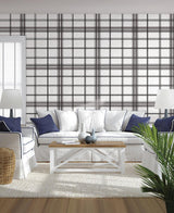 Wallpaper Charter Plaid Wallpaper // Black