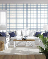 Wallpaper Charter Plaid Wallpaper // Blue