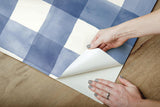 Wallpaper Checkmate Watercolor Plaid Peel & Stick Wallpaper // Blue
