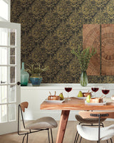 Wallpaper Chinoiserie Wallpaper // Black & Gold