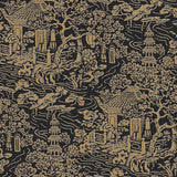 Wallpaper Chinoiserie Wallpaper // Black & Gold