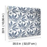 Wallpaper Chokeberry Block Print Wallpaper // Navy & White