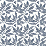 Wallpaper Chokeberry Block Print Wallpaper // Navy & White