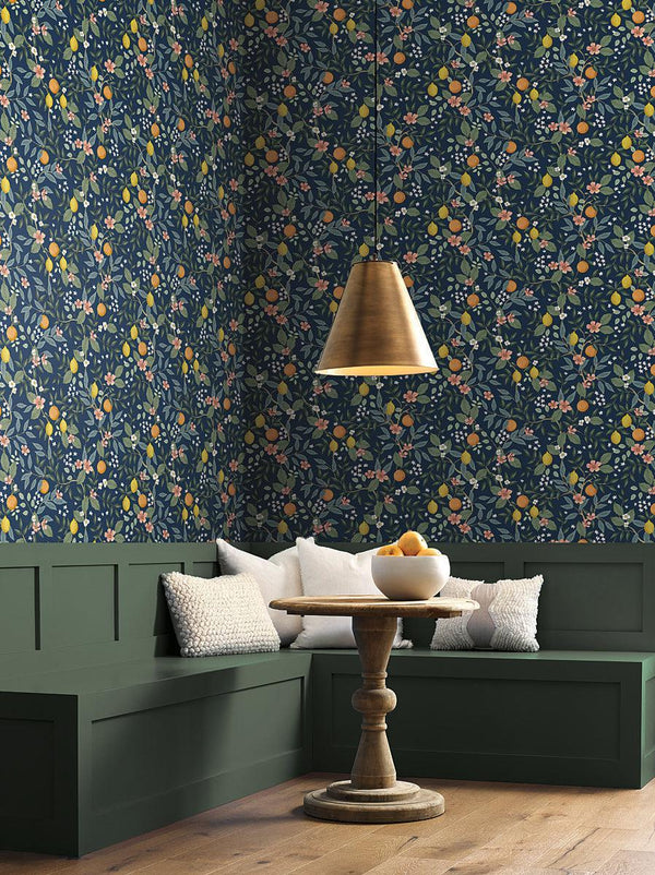 Wallpaper Citrus Grove Peel & Stick Wallpaper // Navy