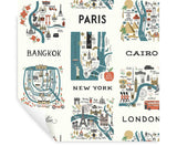 Wallpaper City Maps Peel & Stick Wallpaper // Blue & Red