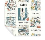 Wallpaper City Maps Peel & Stick Wallpaper // Blue & Red