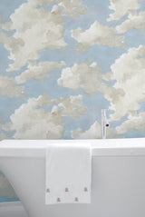 Wallpaper Clouds on Canvas Peel & Stick Wallpaper // Blue
