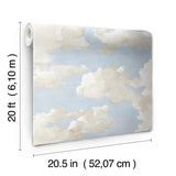 Wallpaper Clouds on Canvas Peel & Stick Wallpaper // Blue