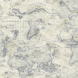 Wallpaper Coastal Map Peel & Stick Wallpaper // Blue & Beige