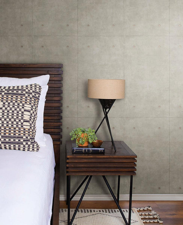 Wallpaper Concrete Wallpaper // Dark Grey & Copper Metallic 