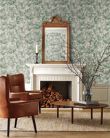 Wallpaper Cornflower Wallpaper // Grey & Green