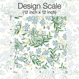 Wallpaper Cornflower Wallpaper // White & Green