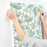 Wallpaper Cornflower Wallpaper // White & Green