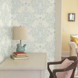 Wallpaper Cottontail Toile Premium Peel + Stick Wallpaper // Duck Egg