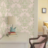 Wallpaper Cottontail Toile Premium Peel + Stick Wallpaper // Pink & Chartreuse