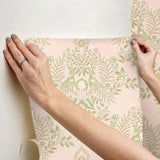 Wallpaper Cottontail Toile Premium Peel + Stick Wallpaper // Pink & Chartreuse