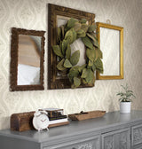 Wallpaper Coverlet Floral Wallpaper // Grey & Off White