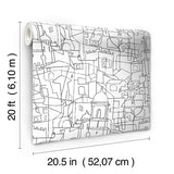 Wallpaper Cubist Cityscape Peel & Stick Wallpaper // Black