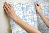Wallpaper Cubist Cityscape Peel & Stick Wallpaper // Blue
