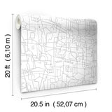 Wallpaper Cubist Cityscape Peel & Stick Wallpaper // Grey