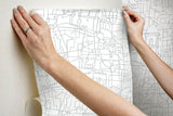 Wallpaper Cubist Cityscape Peel & Stick Wallpaper // Grey