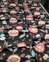 Wallpaper Dahlia Blooms Wallpaper // Black & Pink Metallic