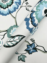 Wallpaper Dahlia Blooms Wallpaper // Blue & White