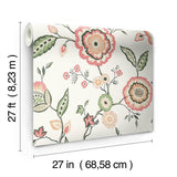 Wallpaper Dahlia Blooms Wallpaper // Off White & Pink