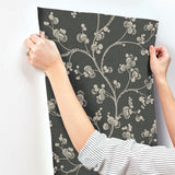 Wallpaper Dahlia Trail Wallpaper // Black & Taupe