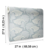 Wallpaper Dancing Leaves Wallpaper // Light Blue