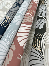 Wallpaper Dancing Leaves Wallpaper // Tan