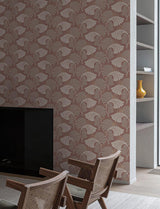 Wallpaper Dancing Leaves Wallpaper // Tan