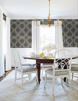 Wallpaper Dante Ribbon Wallpaper // Charcoal Metallic