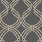 Wallpaper Dante Ribbon Wallpaper // Charcoal Metallic
