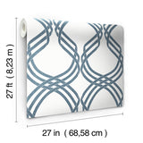 Wallpaper Dante Ribbon Wallpaper // White & Navy