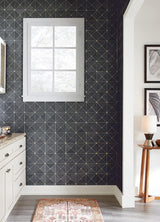 Wallpaper Dazzling Diamond Sisal Grasscloth Wallpaper // Gold