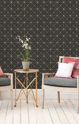 Wallpaper Dazzling Diamond Sisal Grasscloth Wallpaper // Gold