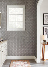 Wallpaper Dazzling Diamond Sisal Grasscloth Wallpaper // Grey