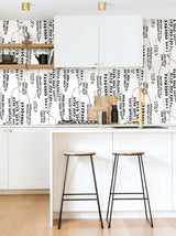Wallpaper Deco Wisteria Wallpaper // Black Metallic