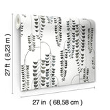 Wallpaper Deco Wisteria Wallpaper // Black Metallic