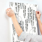 Wallpaper Deco Wisteria Wallpaper // Black Metallic