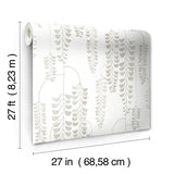 Wallpaper Deco Wisteria Wallpaper // White & Cream