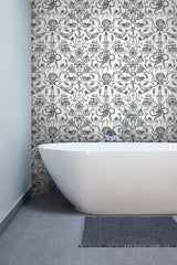 Wallpaper Deep Sea Toile Wallpaper // Black