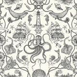 Wallpaper Deep Sea Toile Wallpaper // Black
